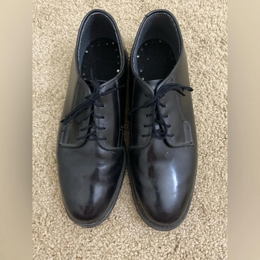 Black Leather Shoes Bates Leather Uniform Oxford Shoes E00968C 10D